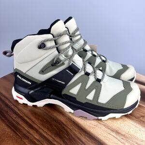 Salomon X Ultra 4 Mid GTX Gore-Tex Hiking Boots Women's Size 9 Alfafa Green